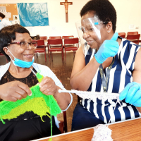 Older people enjoyed various bonding therapeutic activities: quiz questions for brain stimulation; Bingo, for alertness and concentration;  dancing for physical exercises; knitting for relaxation, exercising fingers  and eye coordination