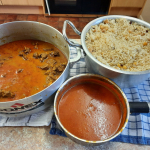 A Jamaican and  Asian blended dish of rice and curry.