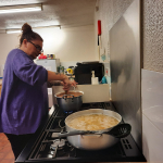 Students have got fully involved in preparing lunch for the older people at the Day Centre.   Today, a yummy Pasta Bolognaise dish was prepared.
