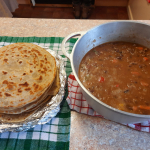 Finally, the yummy "Ugandan Chapatis" and the bean sauce are ready to eat!